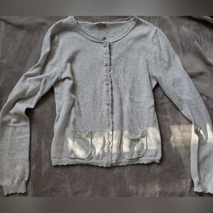 John Galt Cotton Scalloped Cardigan